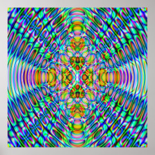 52x52 oder kleinerer Poster, psychedelisches Blau Poster