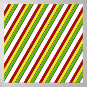 52x52 oder kleinerer Poster, Rasta-Streifen, diago Poster