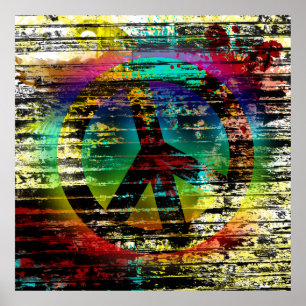 52x52 oder kleinerer Poster Regenbogen Grunge Frie