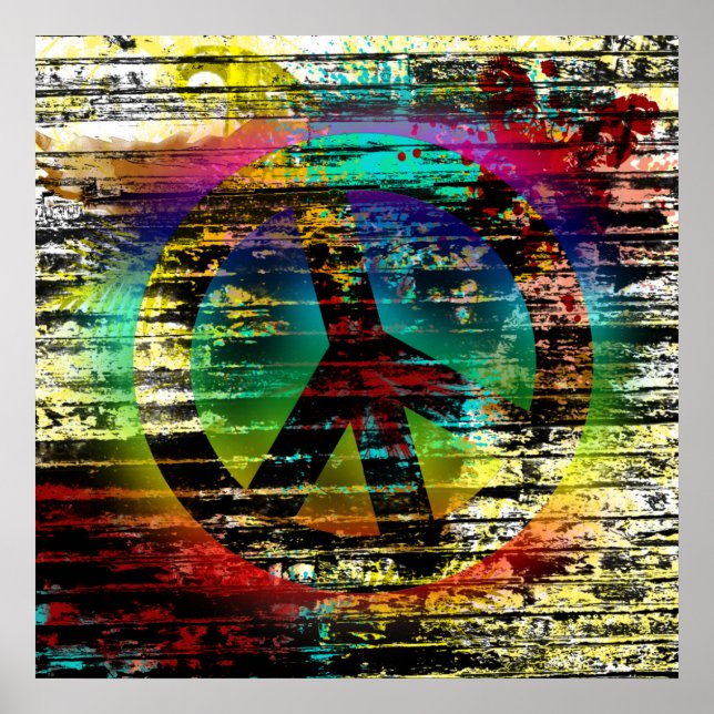 52x52 oder kleinerer Poster Regenbogen Grunge Frie (Vorne)