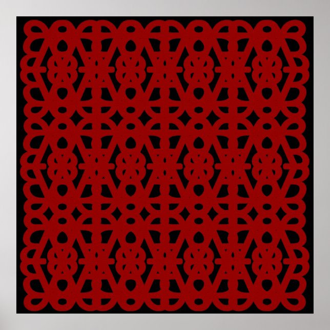52x52 oder Kleineres Poster, Abstraktes Musterrot Poster (Vorne)