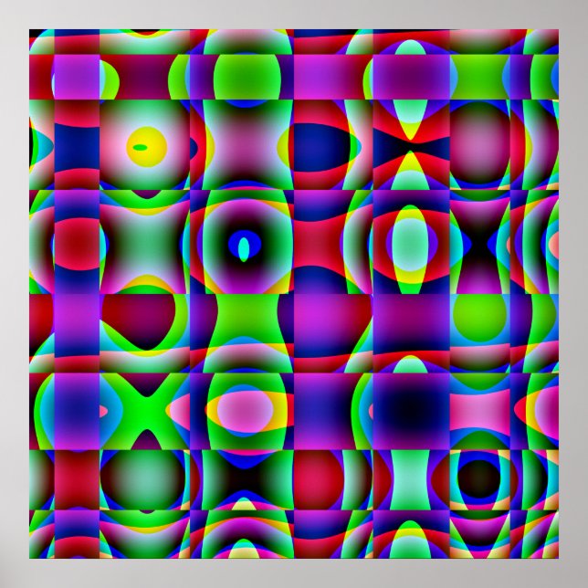52x52 oder Kleineres Poster Psychedelic Square Mus (Vorne)