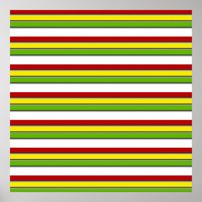52x52 oder kleineres Poster, Rasta Streifen, horiz Poster (Vorne)