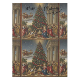 52x70 Cotton Nativity Christmas Tablecloth Tischdecke