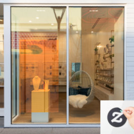 52x72 einfarbig orange teilweise transparente Gest Fensteraufkleber