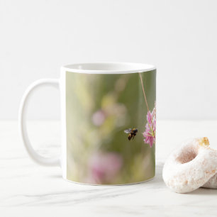 5370-Biene mit rosa Blume Kaffeemaschine Tasse