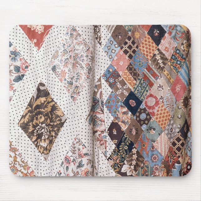 53: Detail einer Patchworksteppdecke hergestellt Mousepad (Vorne)