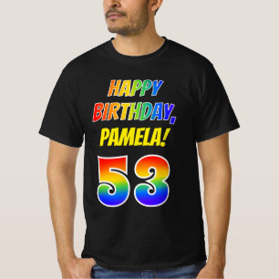 53. Geburtstag — Bold, Fun, Rainbow 53, Individuel T-Shirt