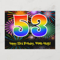 53. Geburtstag - Fun Fireworks Pattern + Rainbow 5