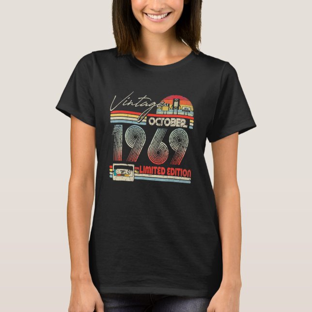 53. Geburtstag Oktober 1969 Vintage Kassette T-Shirt (Vorderseite)