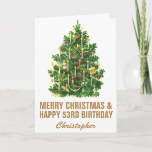 53. Glückwunsch zum Geburtstag und Frohe Weihnacht Karte
