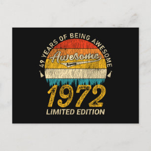 53 Jahre Alt 1972 Retro Awesome 53. Geburtstagsges Postkarte