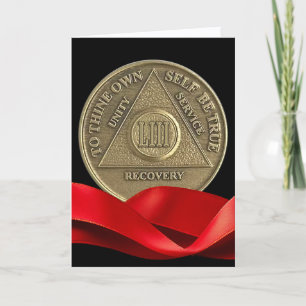 53 Jahre glückliche OM-Jubiläum-Coin Red Ribbon Karte