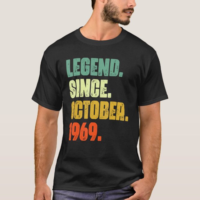 53 Years Old  Legend Since October 1969 53rd Birth T-Shirt (Vorderseite)