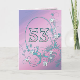 53rd Birthday card with diamond stars Karte