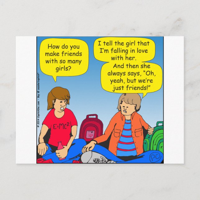 546 Freundinnen Cartoon Postkarte (Vorderseite)