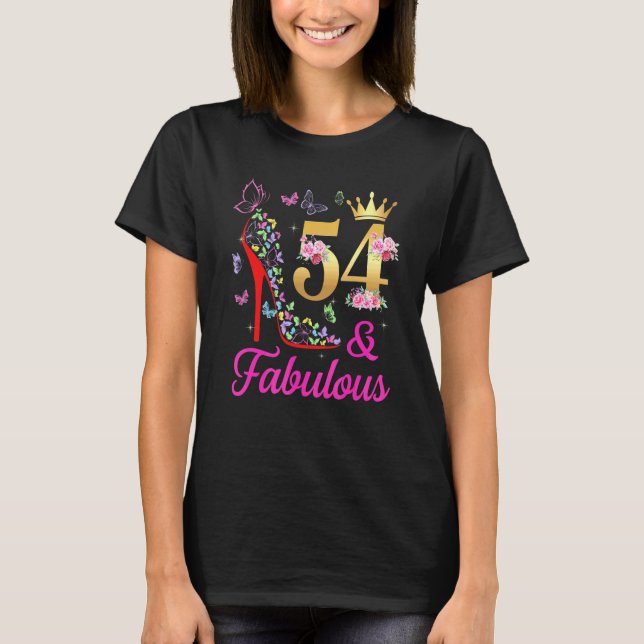 54 & Fabulous 54 Years Old 54. Bday Butterflies H T-Shirt (Vorderseite)