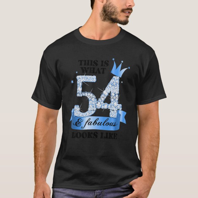 54 & Fabulous I Blue White Party Group Candid Phot T-Shirt (Vorderseite)