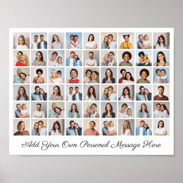 54 Foto Collage Fügen Sie Ihr eigenes Grußplakat h Poster (Vorne)