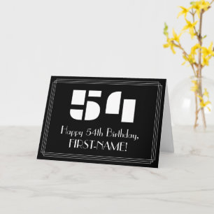 54. Geburtstag: Art Deco inspiriertes Aussehen "54 Karte