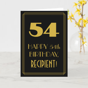 54. Geburtstag – Art Deco inspiriertes Aussehen "5 Karte