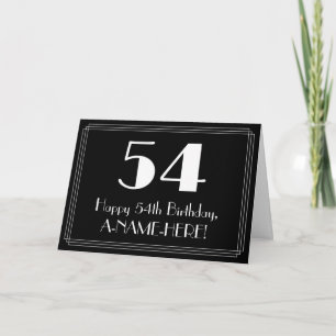 54. Geburtstag ~ Art Deco inspiriertes Aussehen "5 Karte