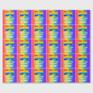 54. Geburtstag: Farbenfroh, Fun Rainbow Pattern #  Geschenkpapier