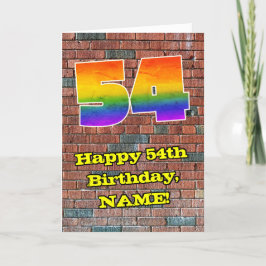 54. Geburtstag: Fun Graffiti-Inspiriert Regenbogen Karte
