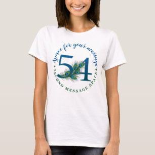 54. Geburtstag oder Jubiläum Pfauenfedern T-Shirt