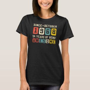 54. Geburtstag Phantastisch Seit Oktober 1968 Vint T-Shirt