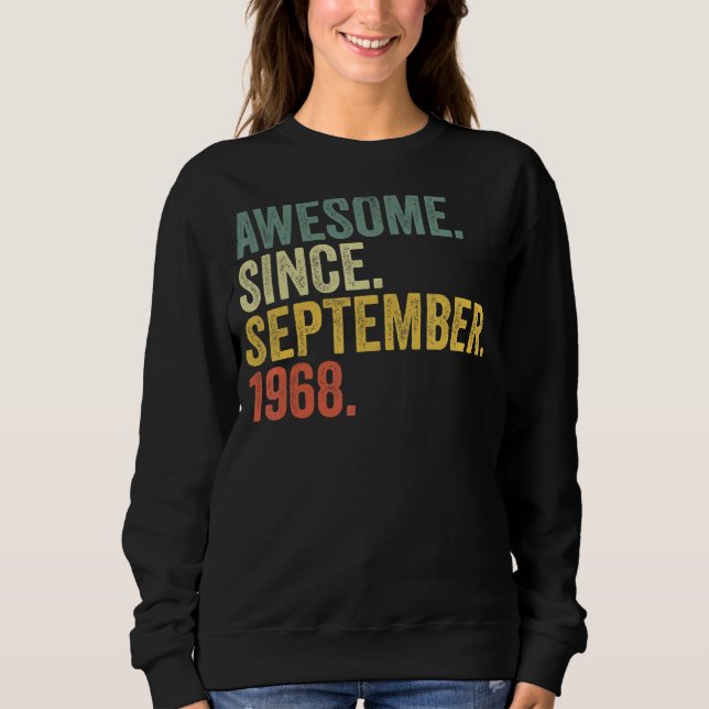 54. Geburtstag Phantastisch seit September 1968 54 Sweatshirt (Vorderseite)