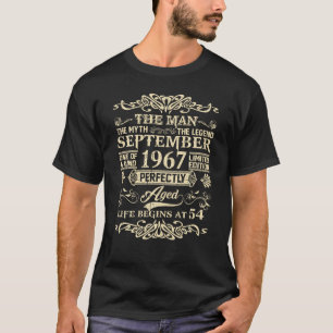 54. Geburtstag The Man Myth Legend September 1967 T-Shirt