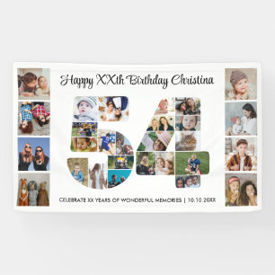 54. Geburtstagsfeier Nummer 54 Fotocollage Banner