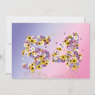 54. Geburtstagsparty mit Blumenbriefen Einladung