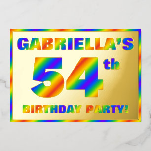 54. Geburtstagsparty — Spaß, Regenbogenspektrum "5 Folieneinladung