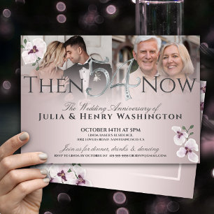 54. Hochzeitstag Graceful Orchid Then And Now Einladung