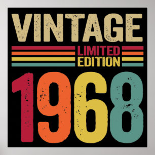 54 Jahre Alte Geschenke Vintag 1968 54. Geburtstag Poster
