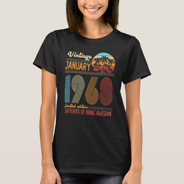 54 Jahre alte Legende seit Januar 1968 54. Geburt T-Shirt (Vorderseite)