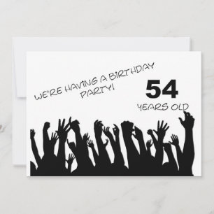 54. Party Einladung mit jubelnden Menschenmassen