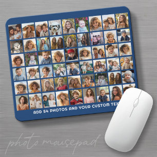 54 Quadratisches Fotocollagen-Raster mit Text - bl Mousepad