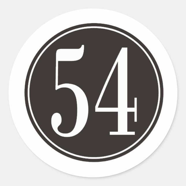 54 Schwarzer Kreis Runder Aufkleber (Vorderseite)