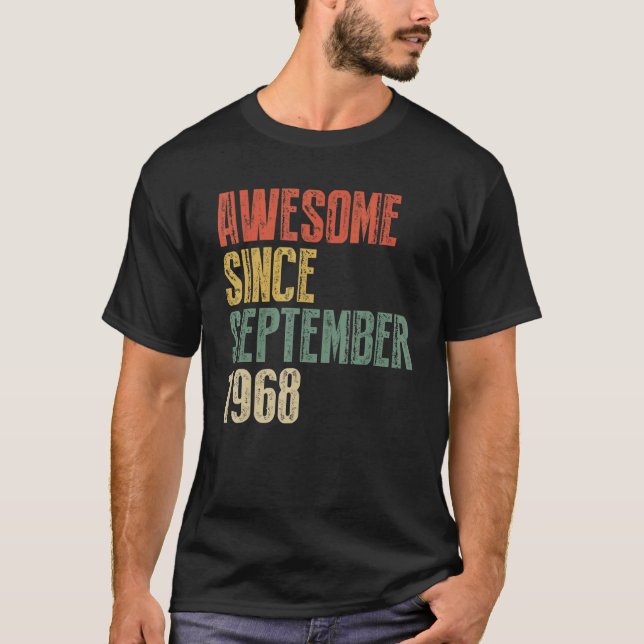54 Years Old  Awesome Since September 1968 54th 2 T-Shirt (Vorderseite)