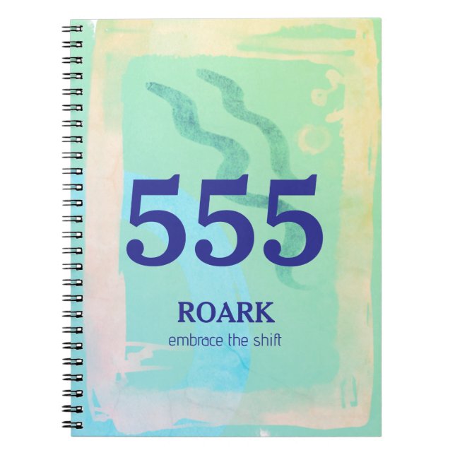 555 Angel-Zahl Transformation Affirmation Notizblock (Vorderseite)