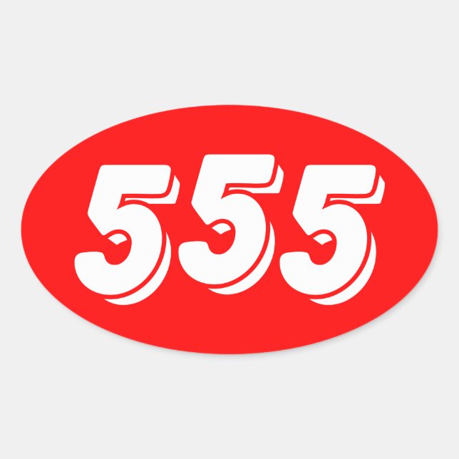 555 OVALER AUFKLEBER (Vorderseite)