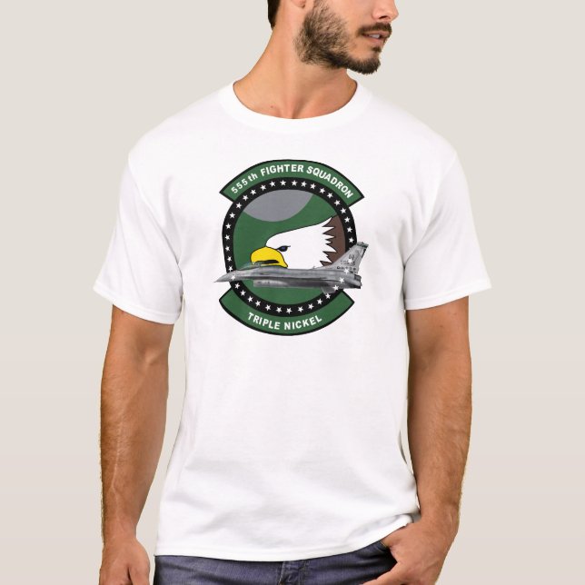555th Block 40E des Kämpfer-Geschwader-F-16C T-Shirt (Vorderseite)