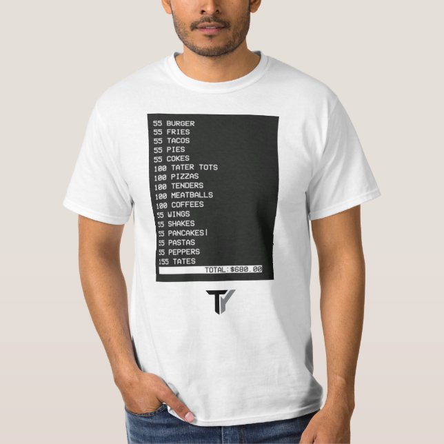 55 Burger 55 Pommes Frites Scherz T-Shirt (Vorderseite)