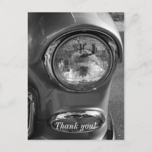 55 Chevy Headlight Graustufen Postkarte