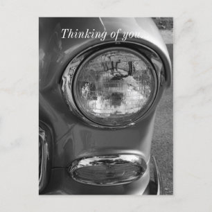 55 Chevy Headlight Graustufen Postkarte