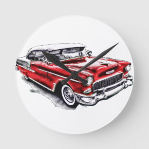 55 Chevy Runde Wanduhr