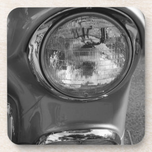 55 Chevy Scheinwerfer Graustufen Getränkeuntersetzer